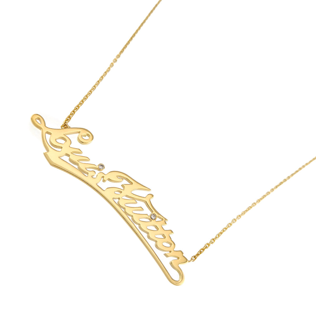 Logo ID Diamond Necklace 18K YG 750