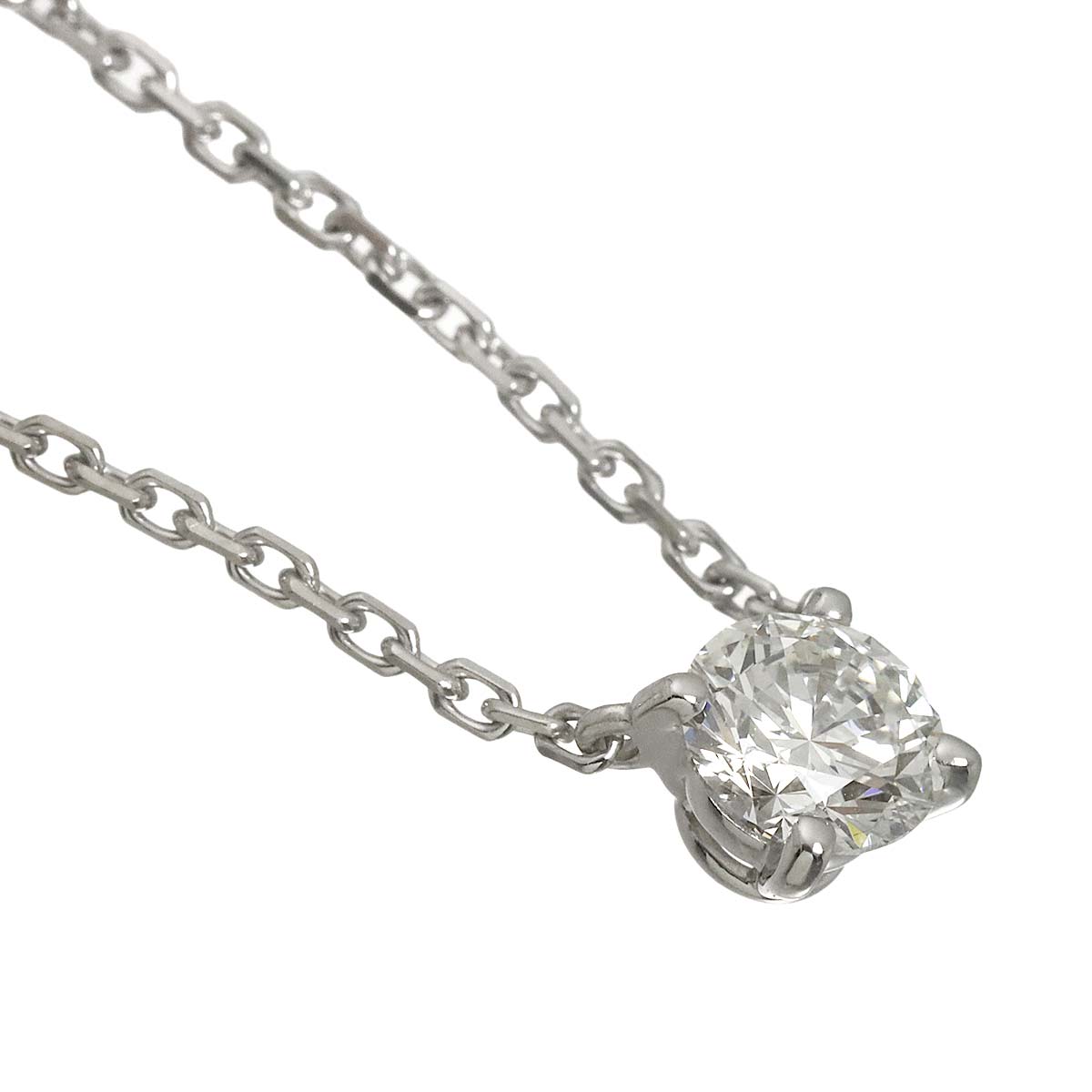 Solitaire Diamond 0.85ct H/VVS2/3EX Necklace 18K WG 750