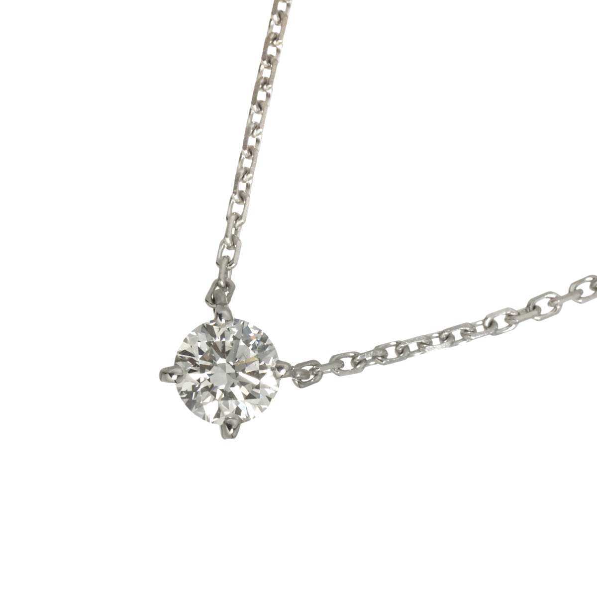 Solitaire Diamond 0.85ct H/VVS2/3EX Necklace 18K WG 750