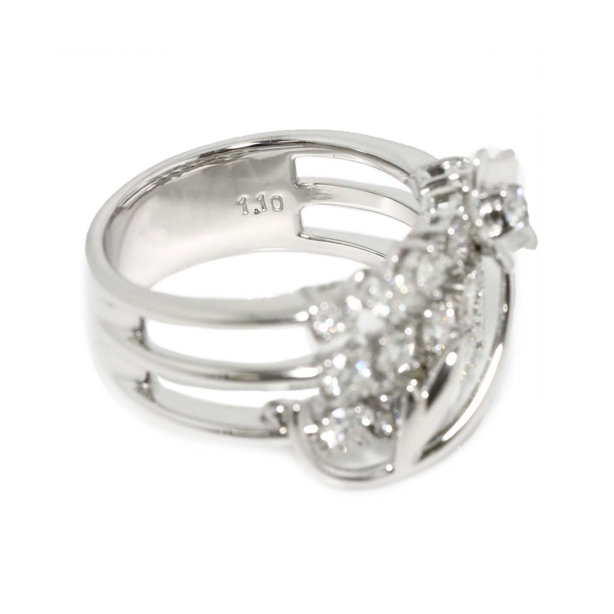 Diamond 1.10ct Ring 18K White Gold 750 Size5.5-5.75(US)