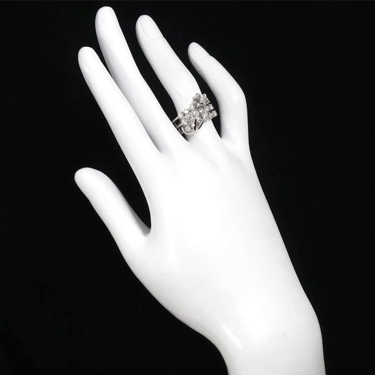 Diamond 1.10ct Ring 18K White Gold 750 Size5.5-5.75(US)