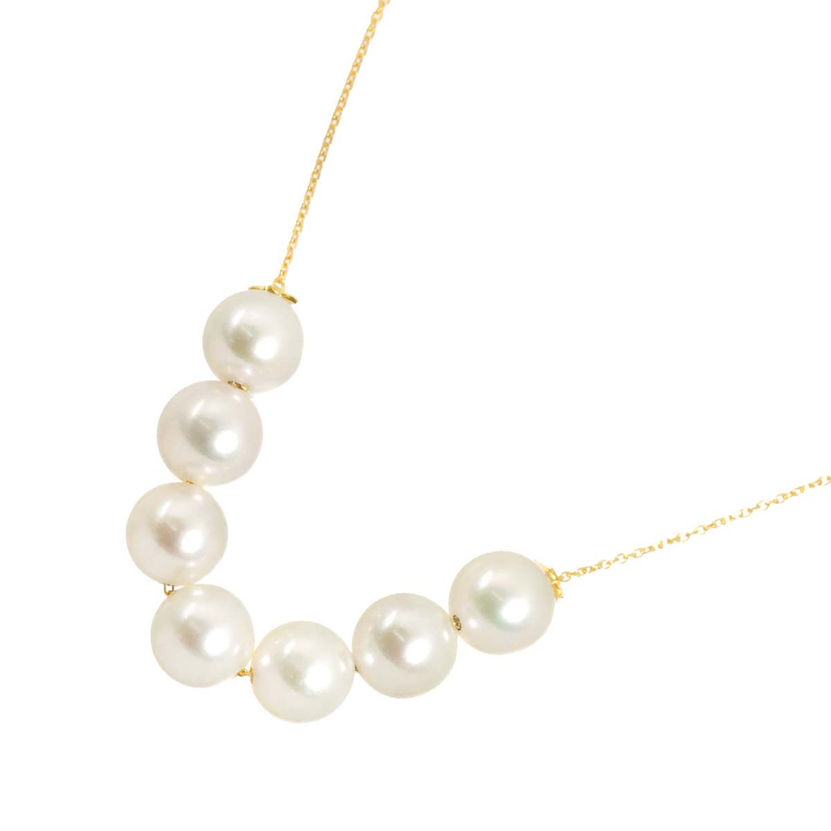 Akoya Pearl 7.6mm Necklace 18K YG 750