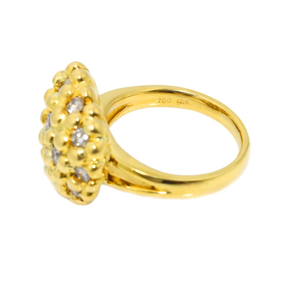 Diamond 0.92ct Ring 18K YG Yellow Gold 750 Size5.75-6(US)