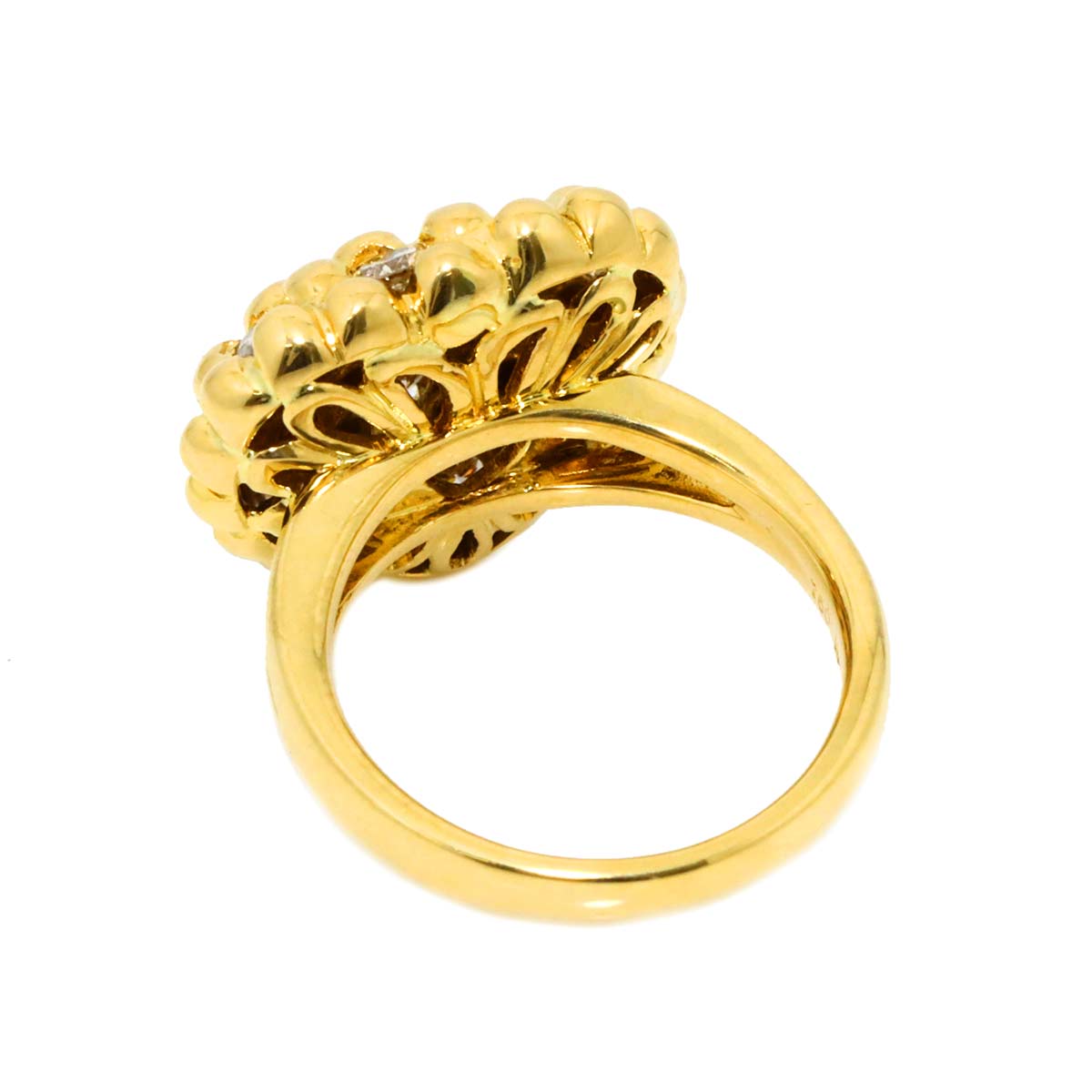 Diamond 0.92ct Ring 18K YG Yellow Gold 750 Size5.75-6(US)
