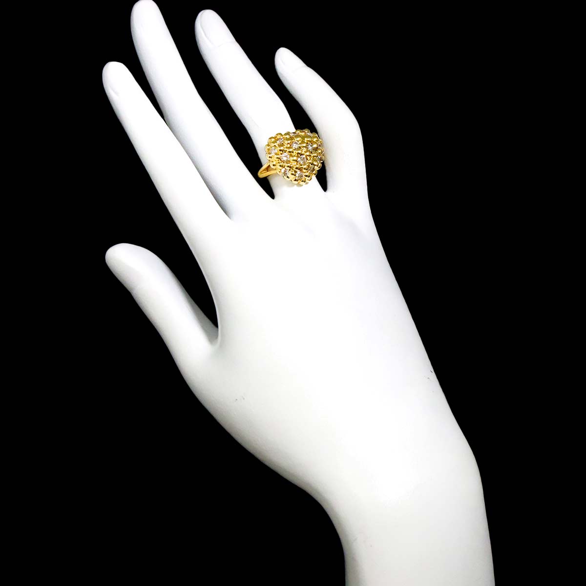 Diamond 0.92ct Ring 18K YG Yellow Gold 750 Size5.75-6(US)