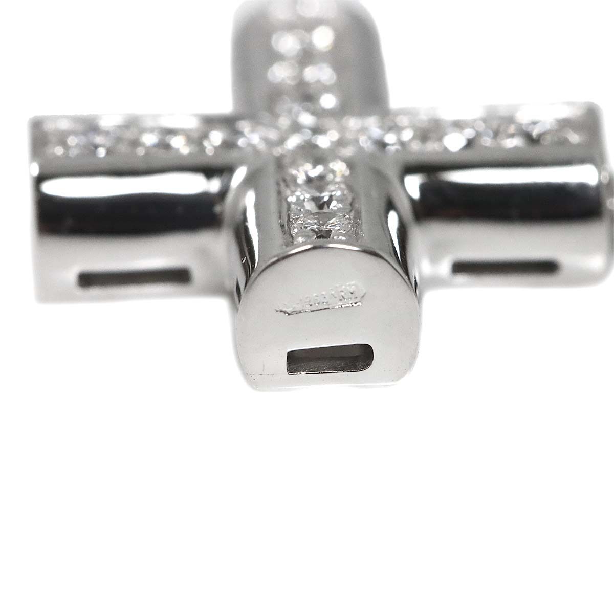 Cross Diamond Necklace K18 18K WG White Gold 750