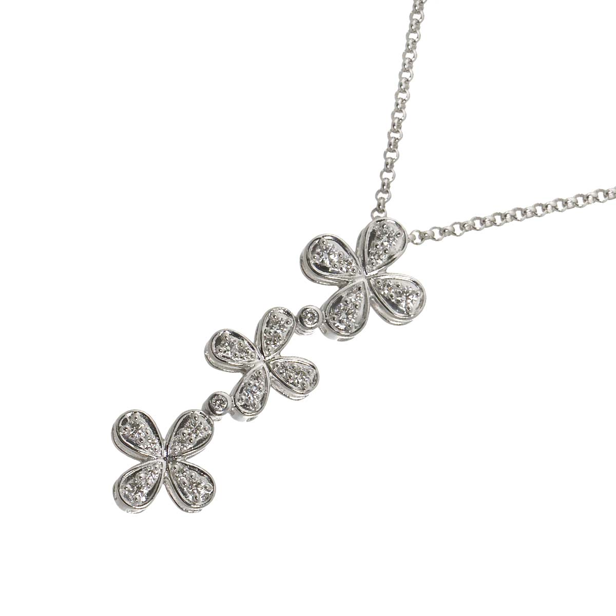 Diamond 0.45ct Necklace 18K White Gold 750