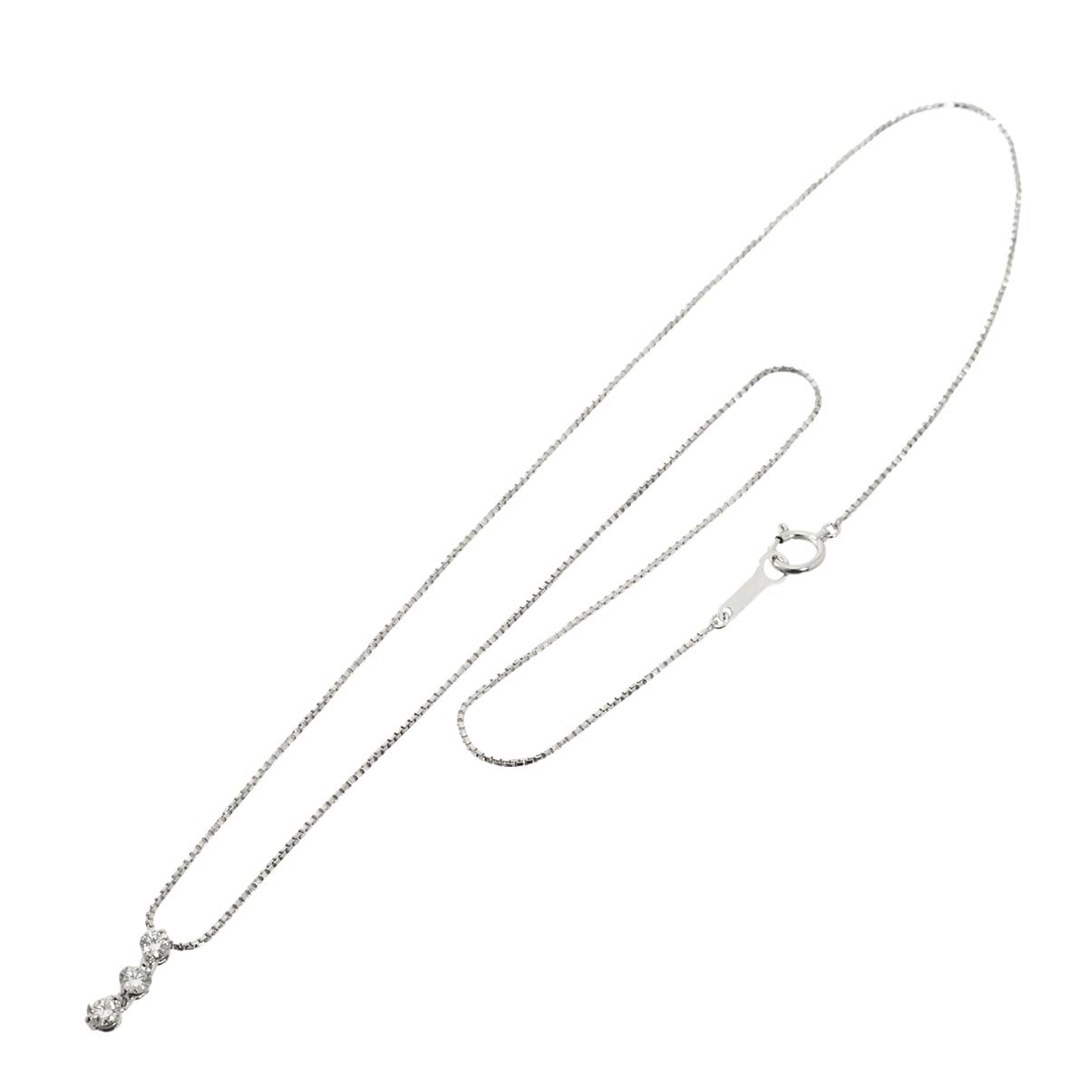 Diamond 0.34ct Necklace 18K WG White Gold 750