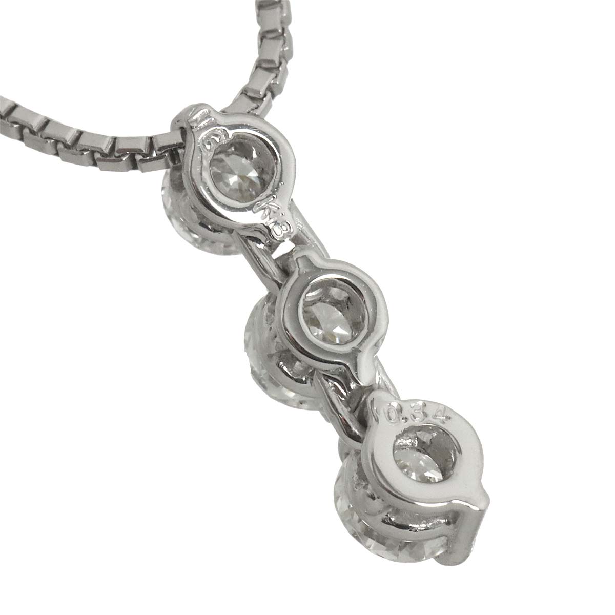 Diamond 0.34ct Necklace 18K WG White Gold 750