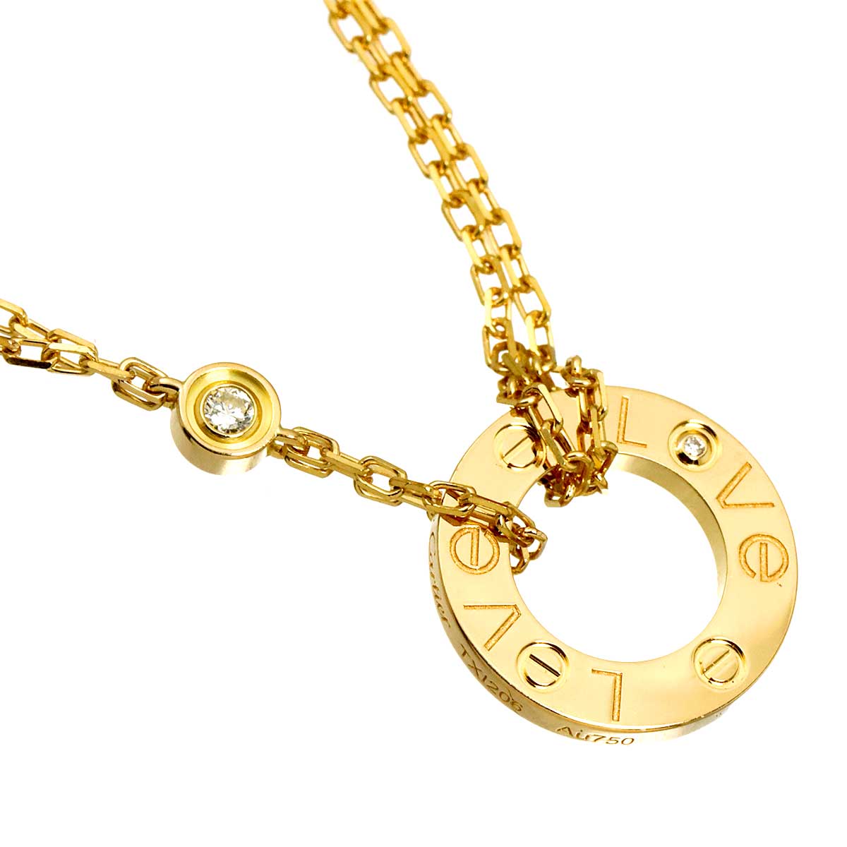 Love Diamond Necklace 18K Yellow Gold 750
