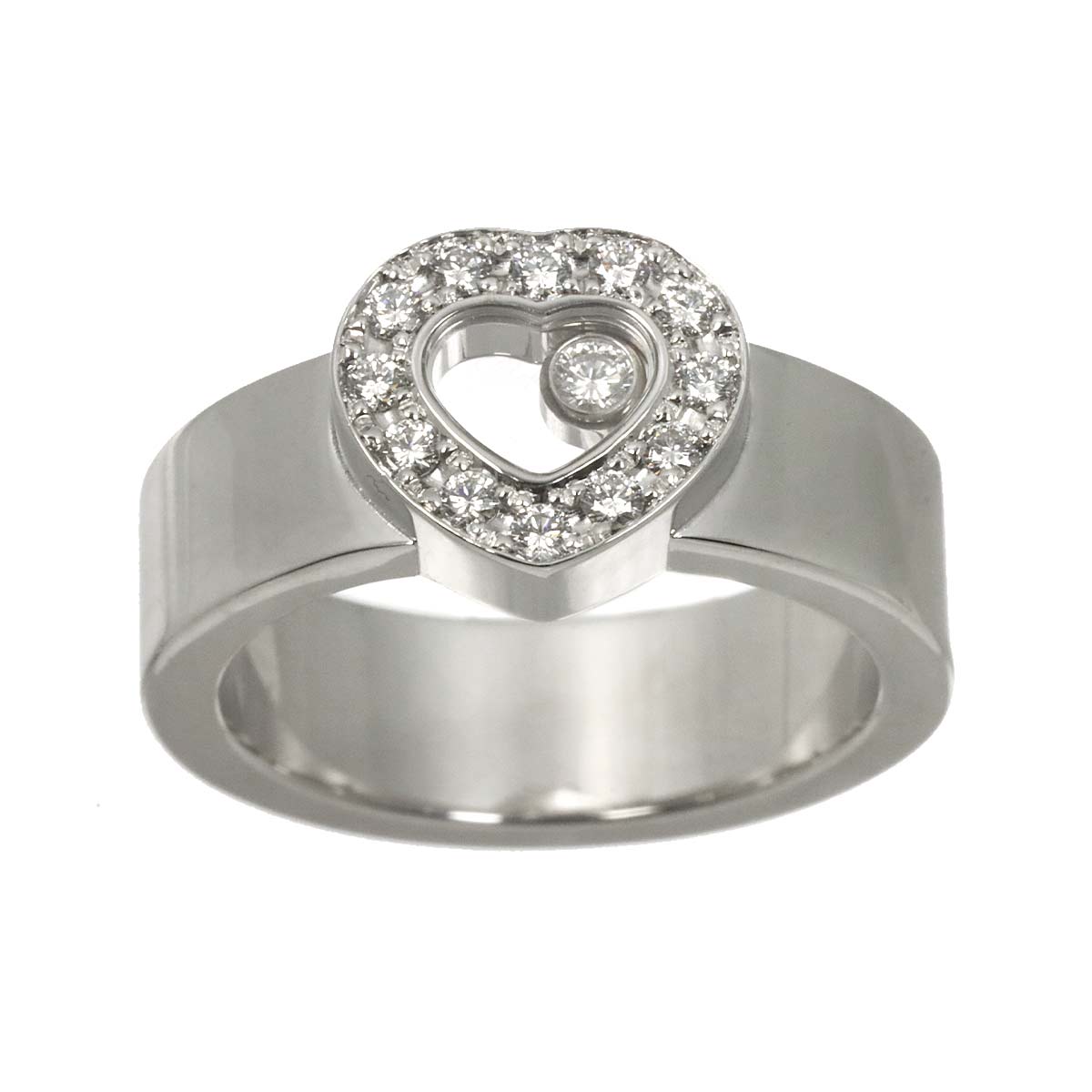 Happy Diamond Heart Ring 18K White Gold 750 Size5.75-6(US)