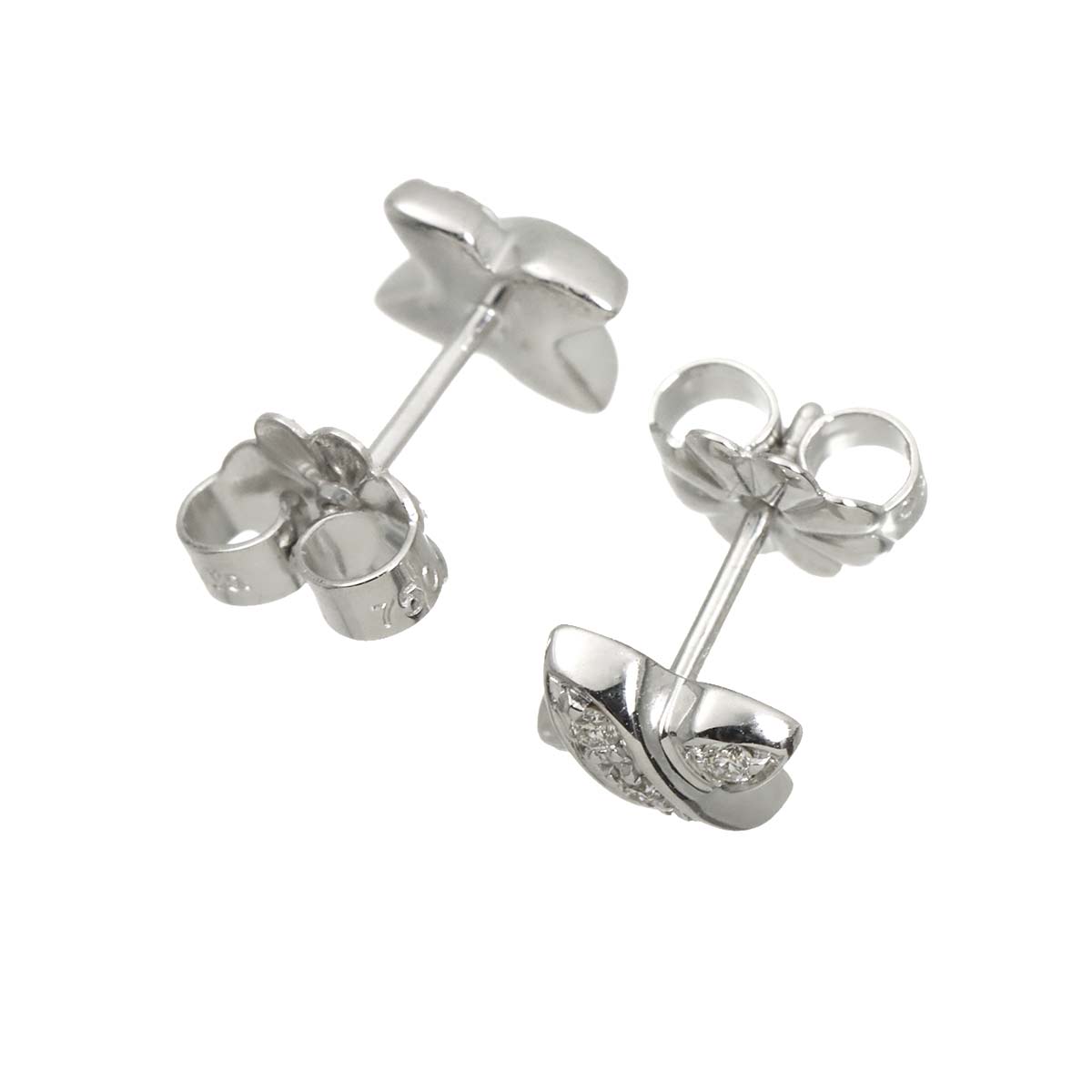 Signature Diamond Earrings Pierced 18K WG 750