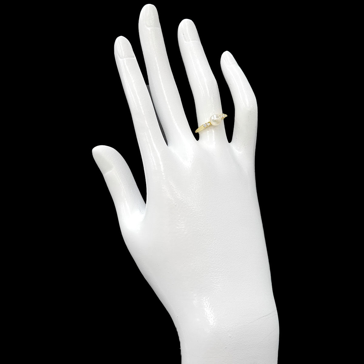 Akoya Pearl 5.6mmiamond Ring 18K YG 750 Size5.25(US)