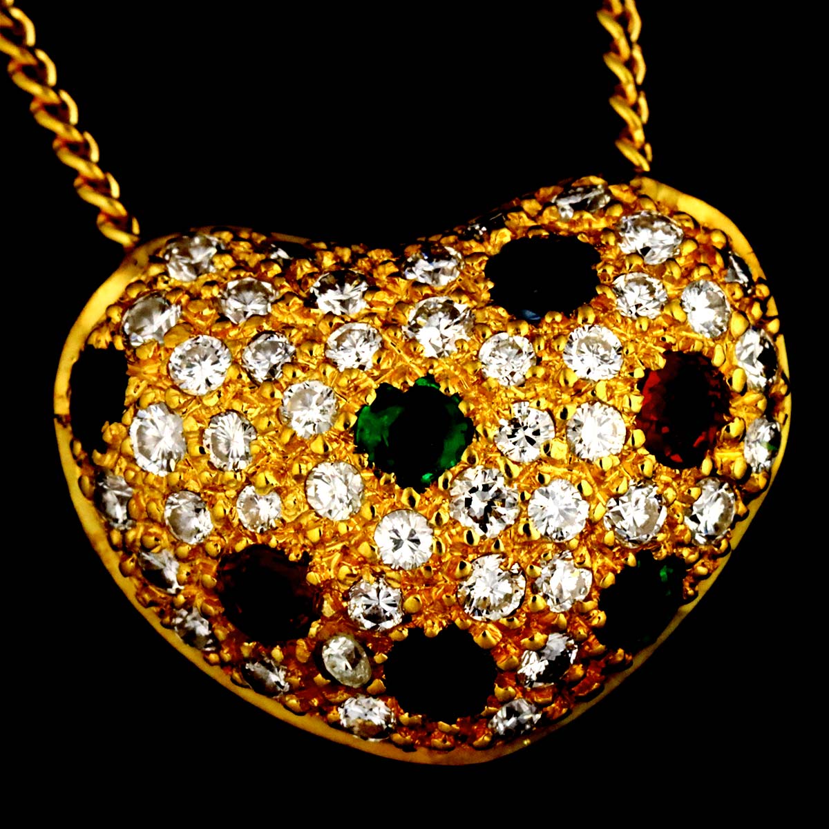 Diamond 0.41ct Multi stone 0.47ct Necklace 18K YG 750