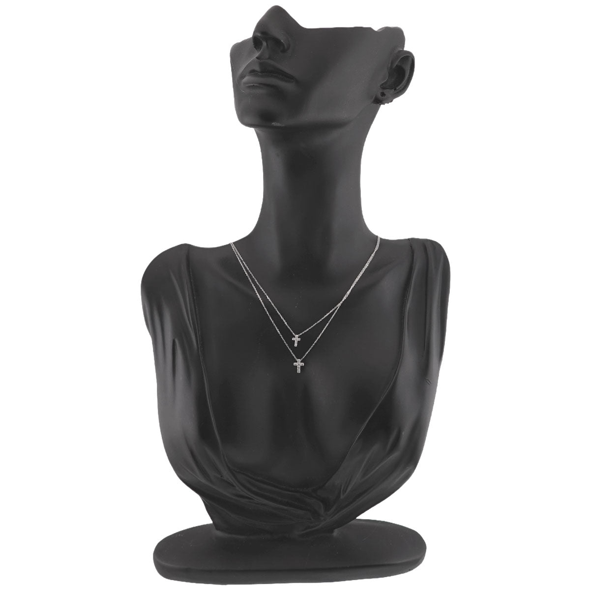 Cross Diamond Necklace 18K White Gold 750