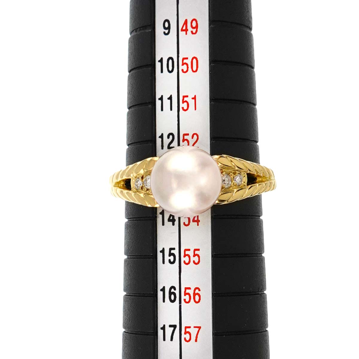 Akoya Pearl 8.0mm Diamond Ring 18K YG 750 Size6.25-6.5(US)