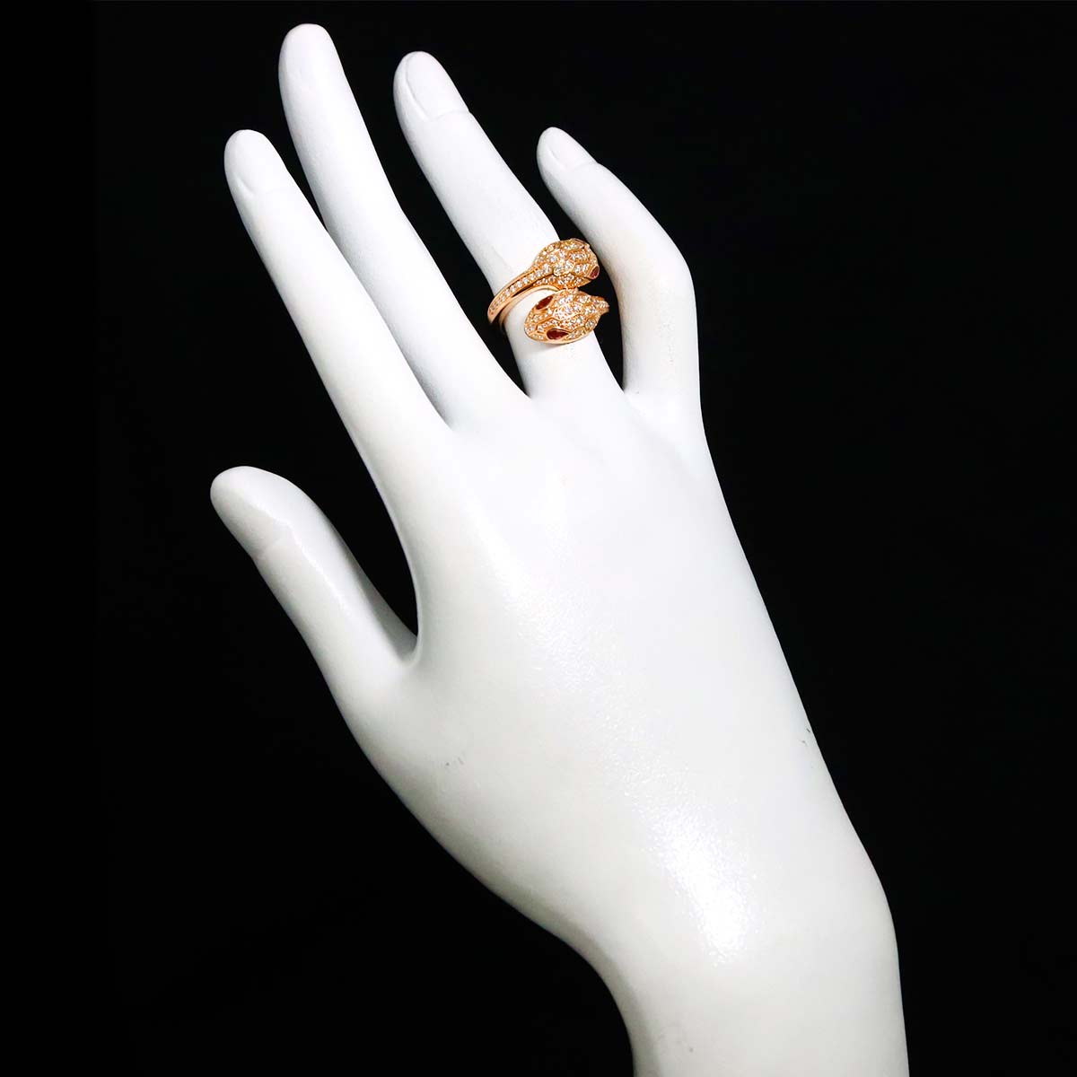 Serpenti Seduttori Diamond Rubellite Ring 18K PG Siz49 4.5-4.75
