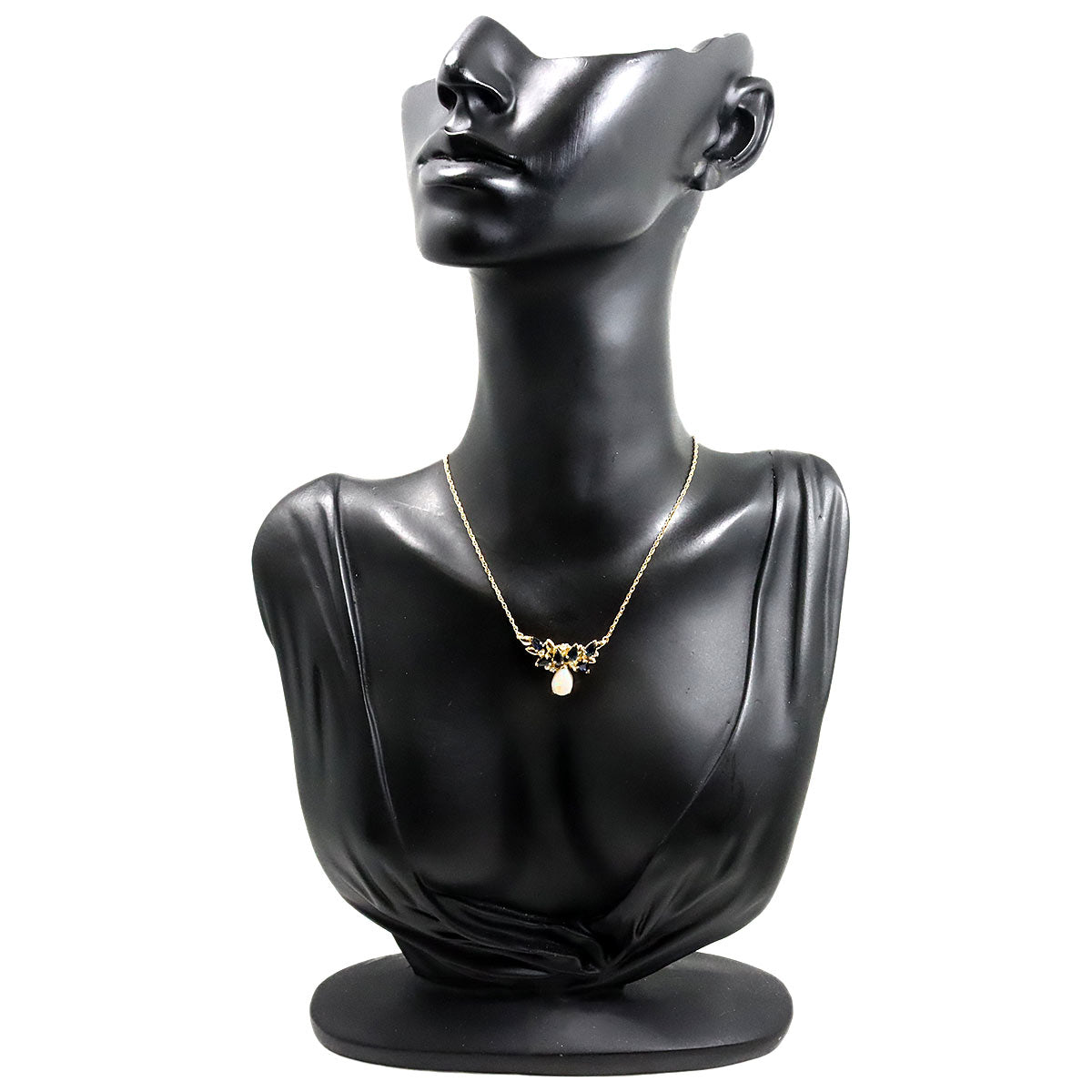 GIVENCHY Opal Sapphire Diamond Necklace 18K YG 750