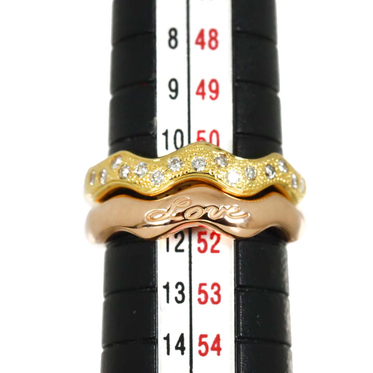 Diamond Ring 18K YG PG 750 size5.75-6(US)