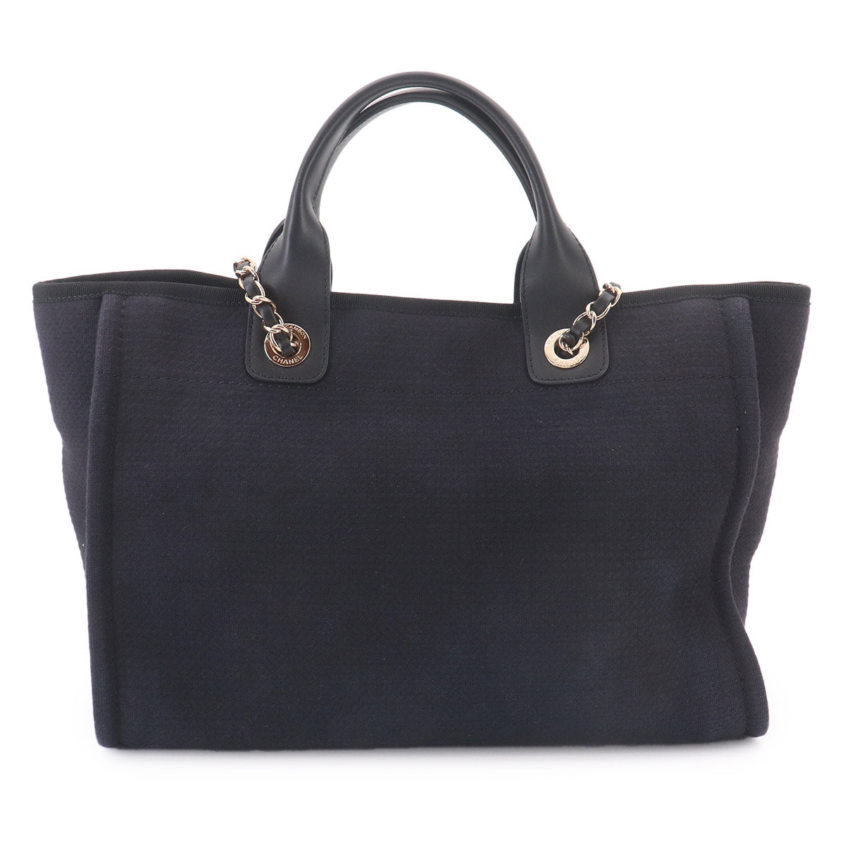 Deauville Small Shopping Tote Chain Shoulder Bag Navy AS3257