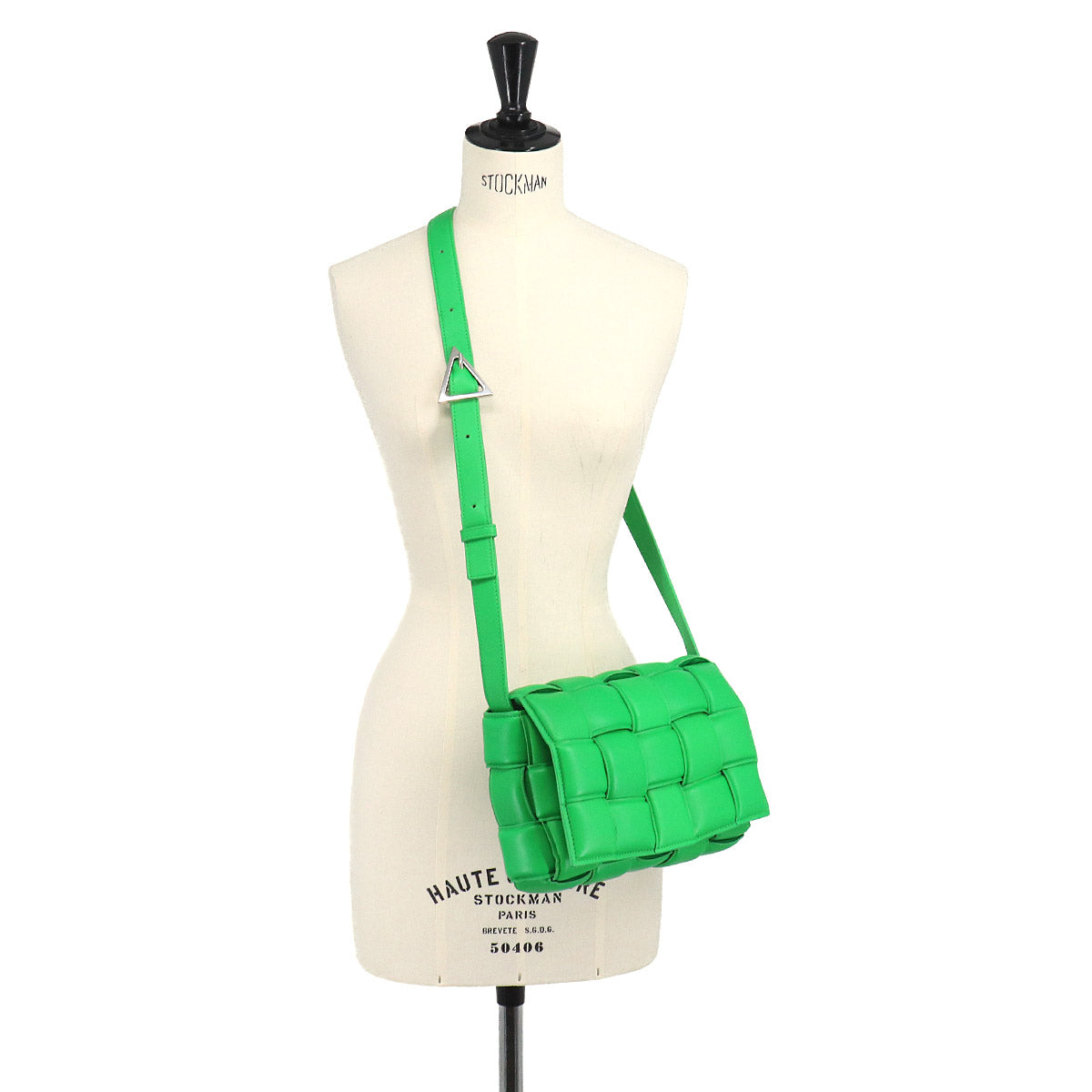 Intrecciato Padded Cassette Shoulder Bag Green
