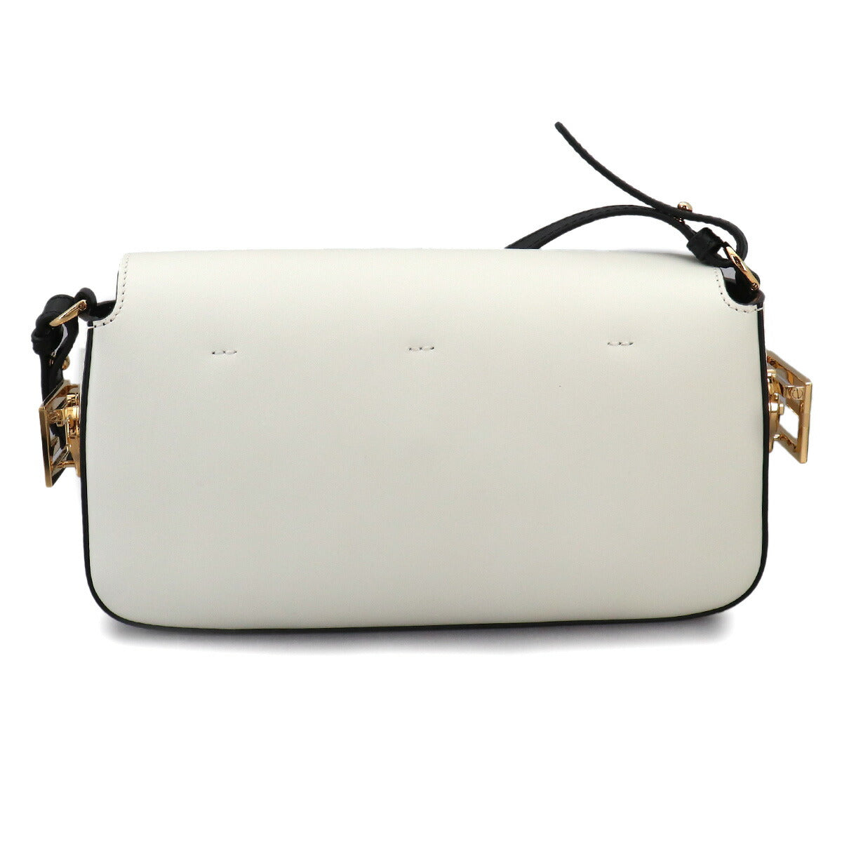 Bucket Twist Hand Shoulder Bag Leather White Black 8BR821