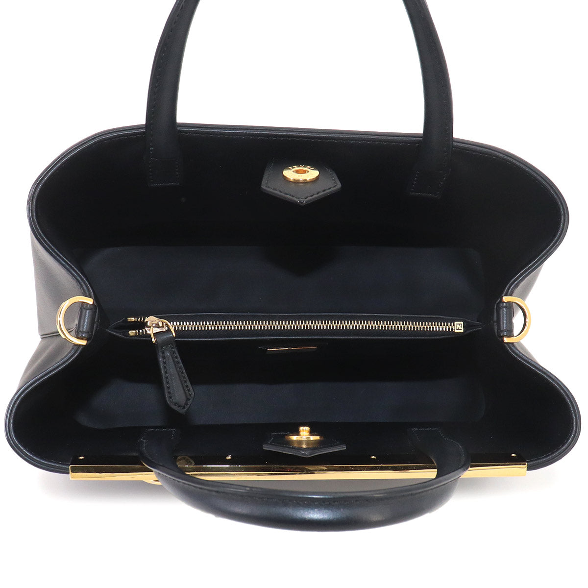 Petit 2jours Monster Eyes Hand Shoulder Bag Leather Black 8BH253