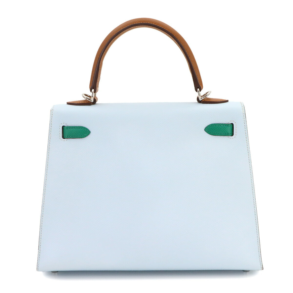 Kelly 25 2way Hand Shoulder Bag Epsom Bleu Brume Vert Jade