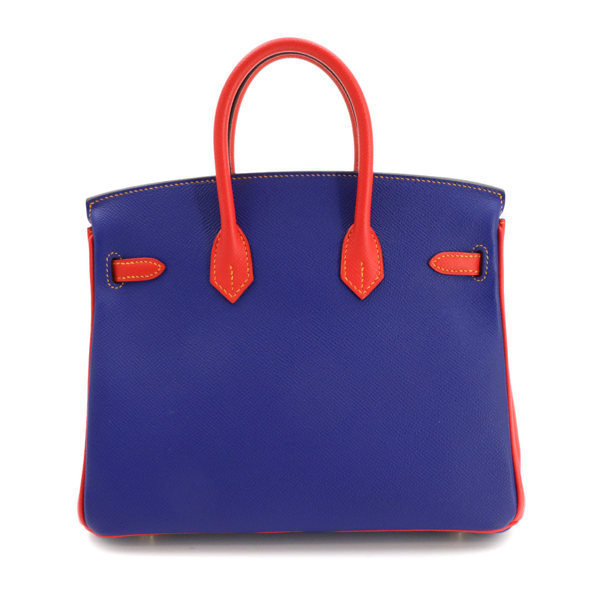 Birkin 25 SPO Hand Bag Epsom Blue Electrique Rouge Pivoine