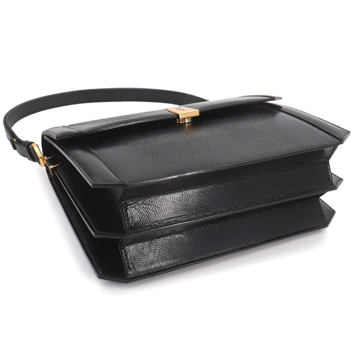 Shoulder Bag Leather Black Vintage Purse