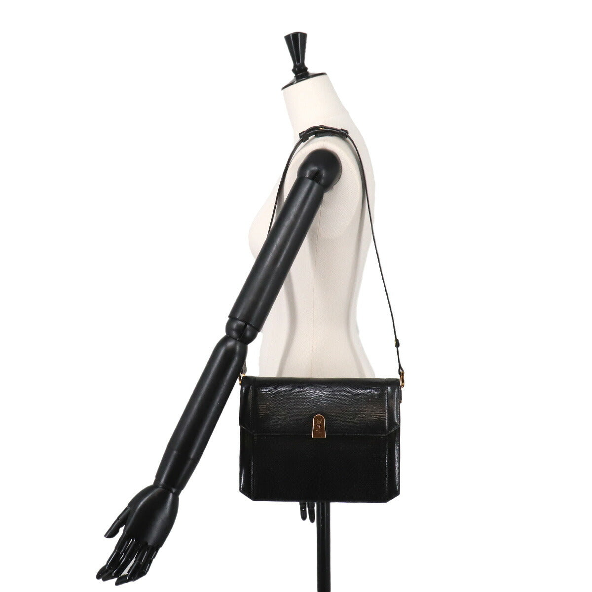 Shoulder Bag Leather Black Vintage Purse