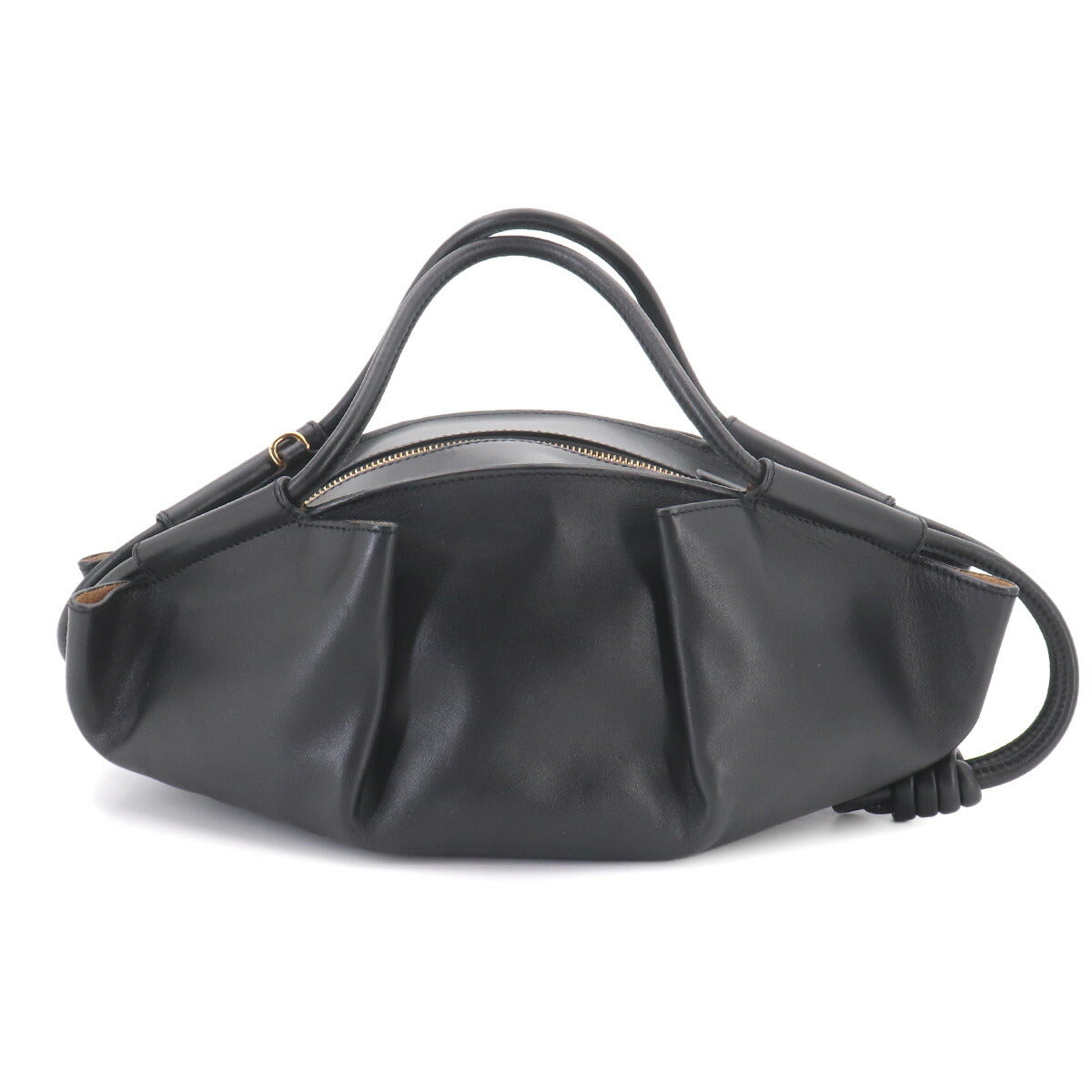 Paseo Small Hand Shoulder Bag Leather Black Purse