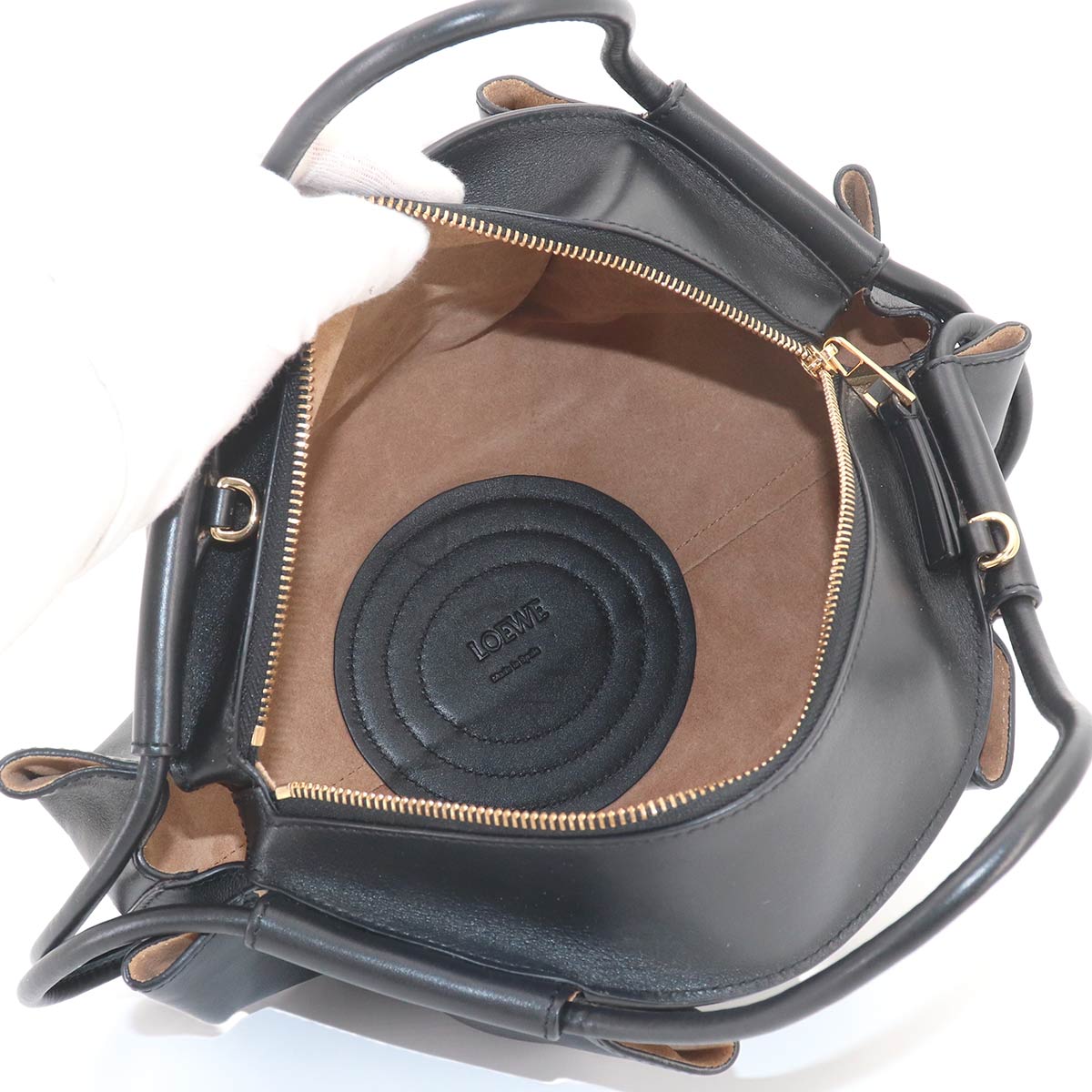 Paseo Small Hand Shoulder Bag Leather Black Purse