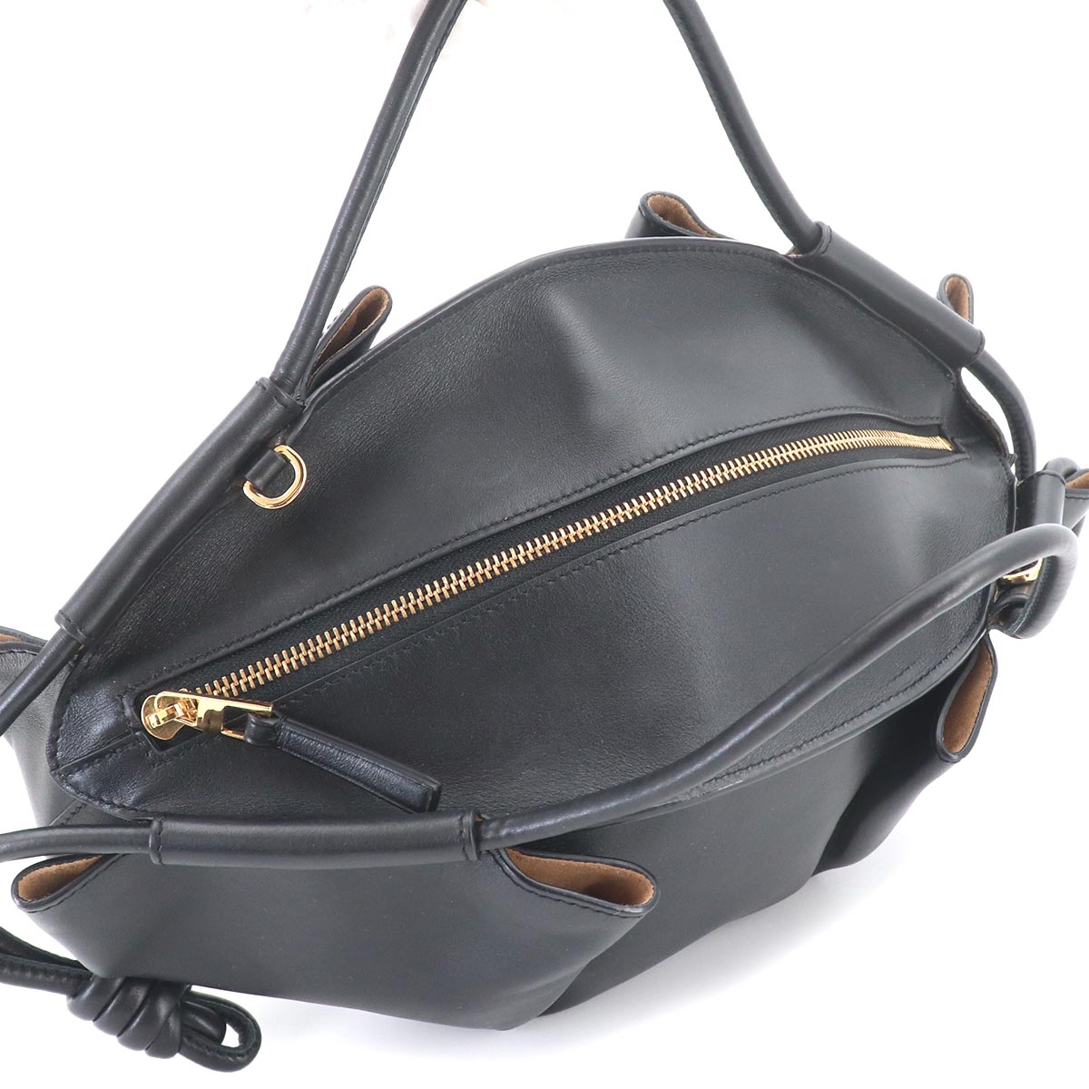 Paseo Small Hand Shoulder Bag Leather Black Purse