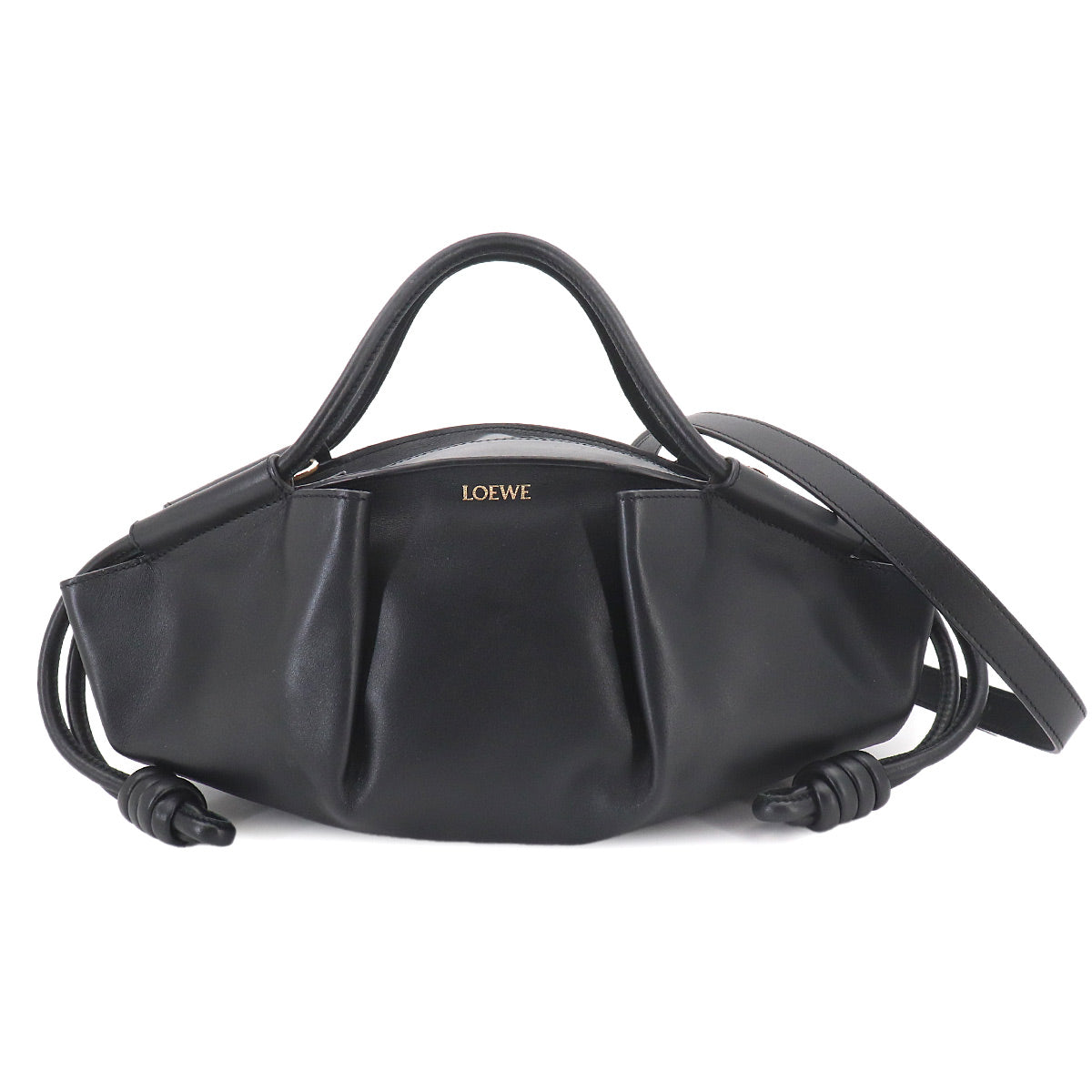 Paseo Small Hand Shoulder Bag Leather Black Purse