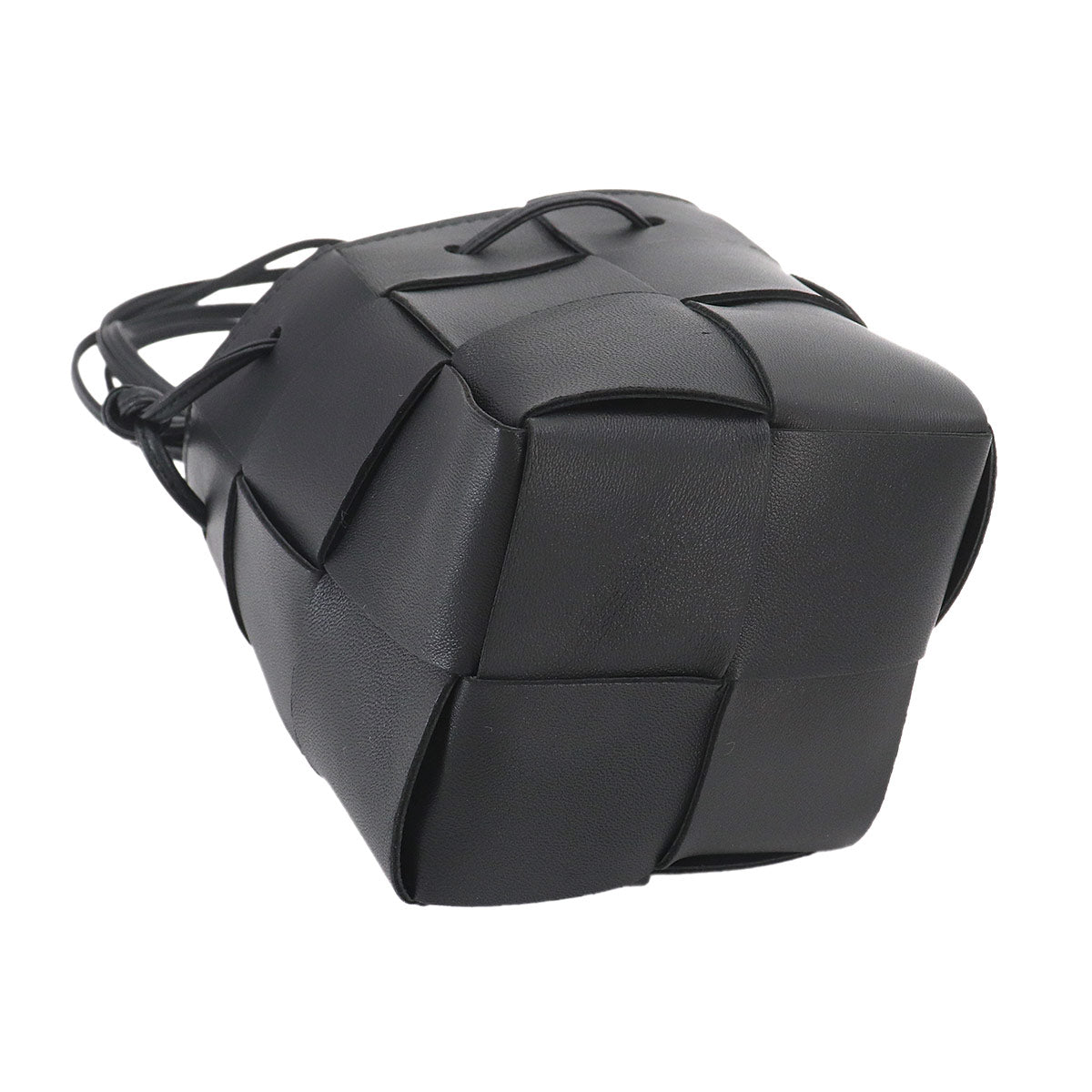 Intrecciato Mini Cassette Bucket Bag Shoulder Black