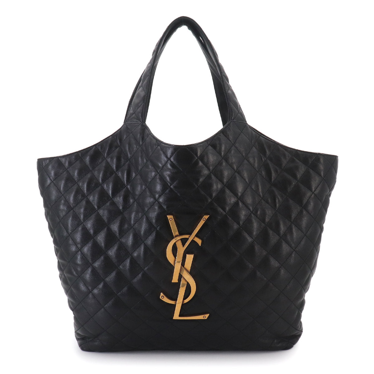Icare Maxi Shopping Tote Bag Leather Black 698651