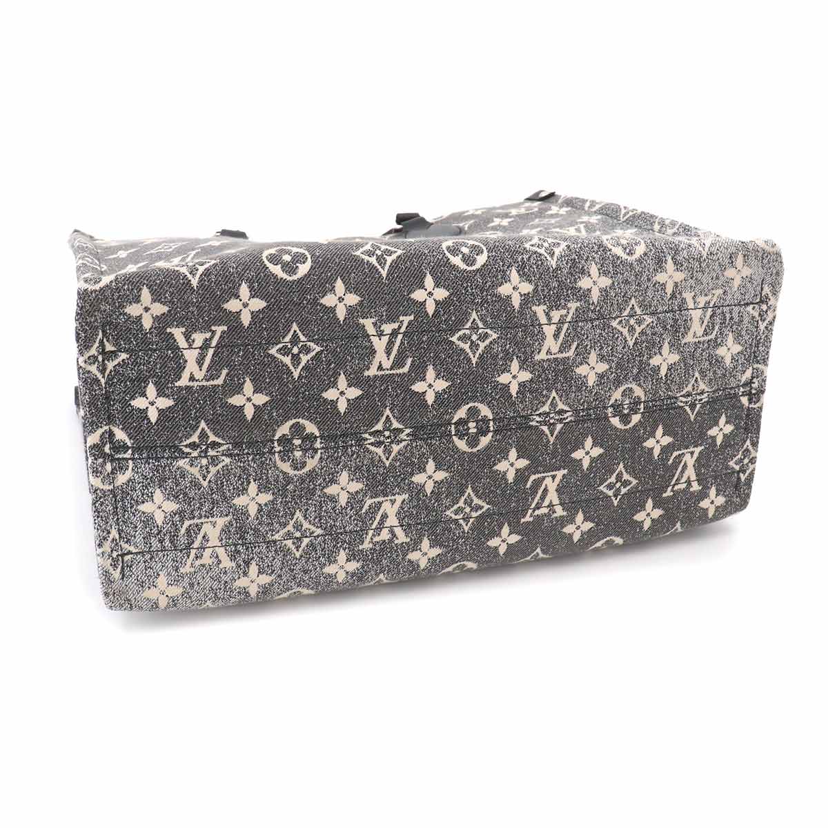 Monogram Jacquard Denim Onthego MM Tote Shoulder Bag