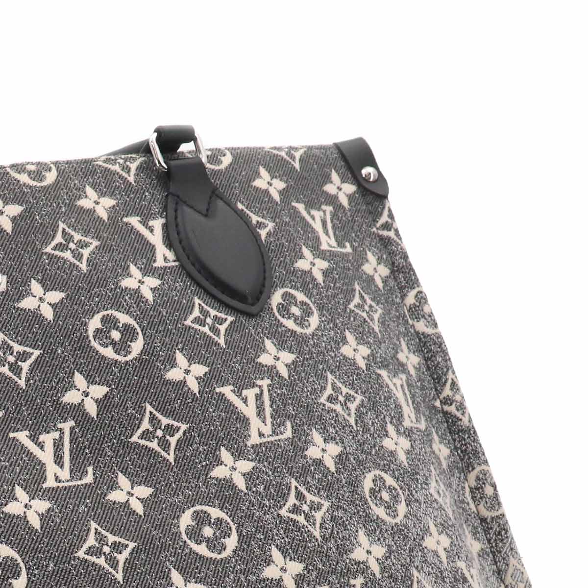 Monogram Jacquard Denim Onthego MM Tote Shoulder Bag
