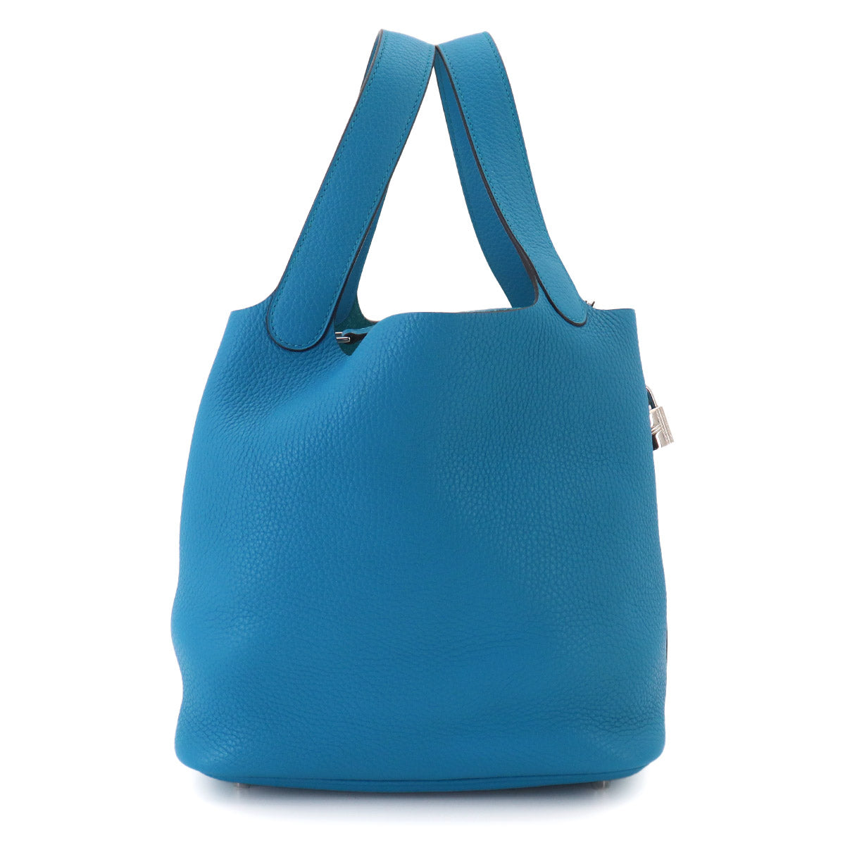 Picotin Lock MM Hand Bag Taurillon Clemence Blue Zanzibar X