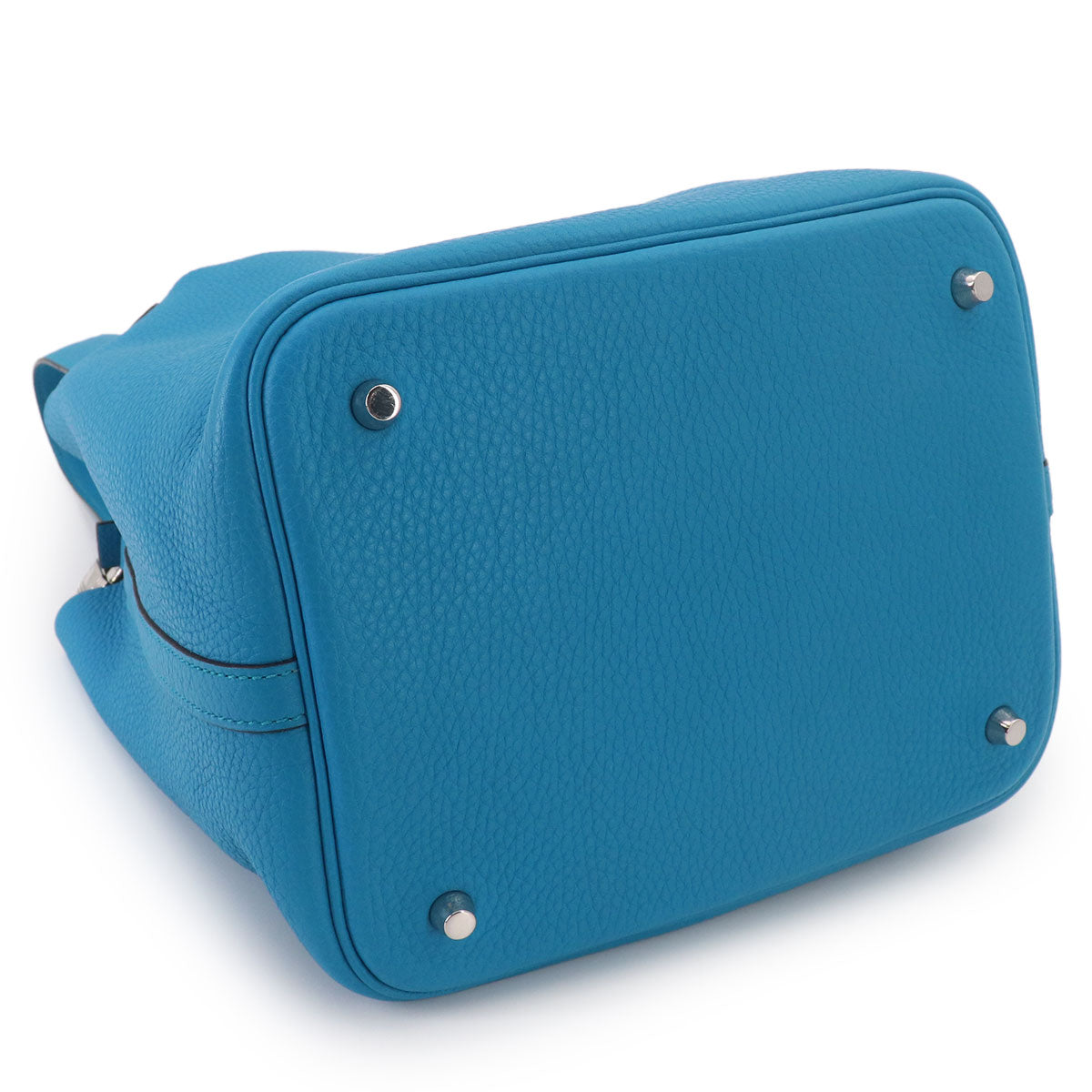 Picotin Lock MM Hand Bag Taurillon Clemence Blue Zanzibar X