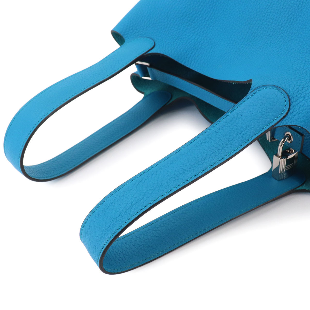 Picotin Lock MM Hand Bag Taurillon Clemence Blue Zanzibar X