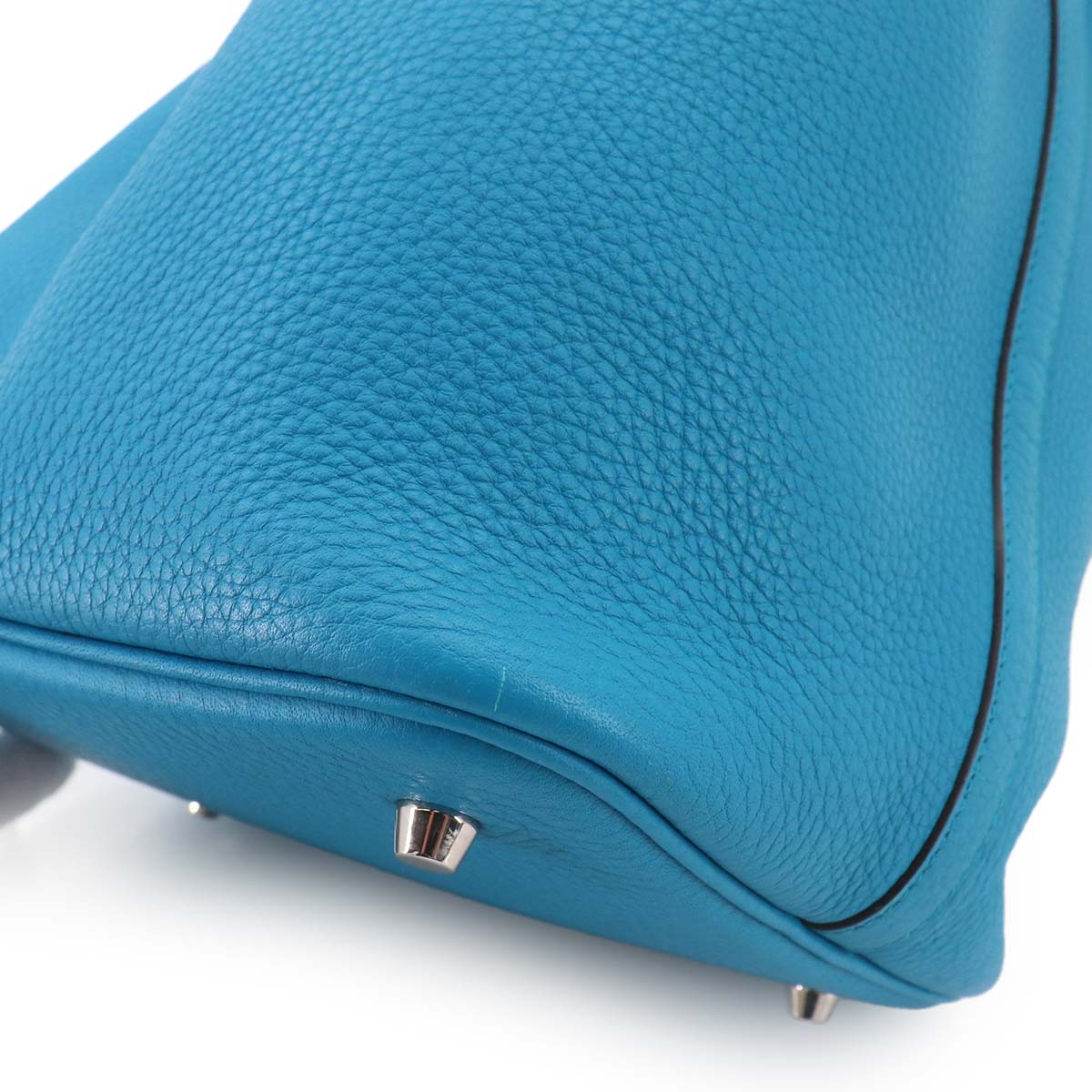 Picotin Lock MM Hand Bag Taurillon Clemence Blue Zanzibar X