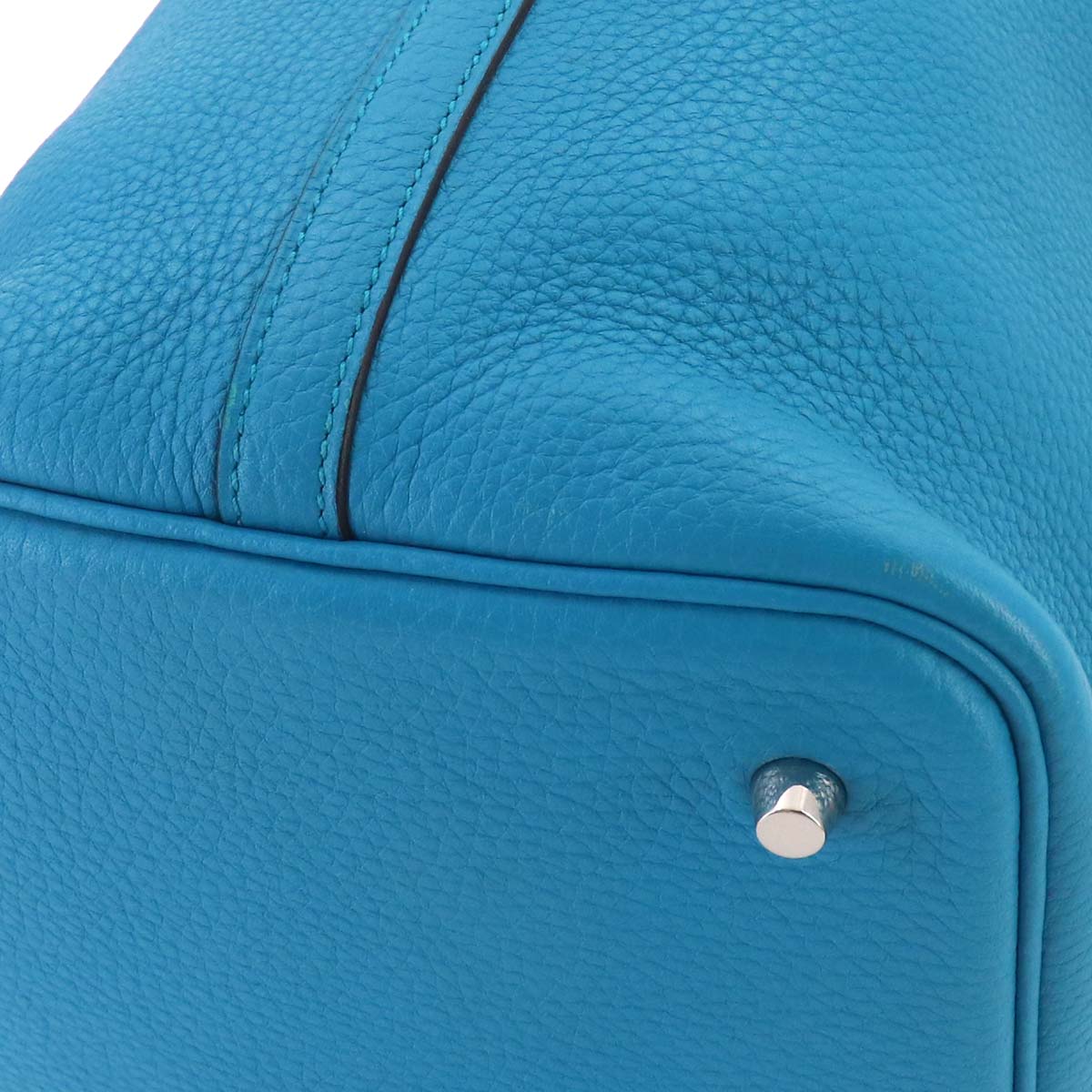 Picotin Lock MM Hand Bag Taurillon Clemence Blue Zanzibar X