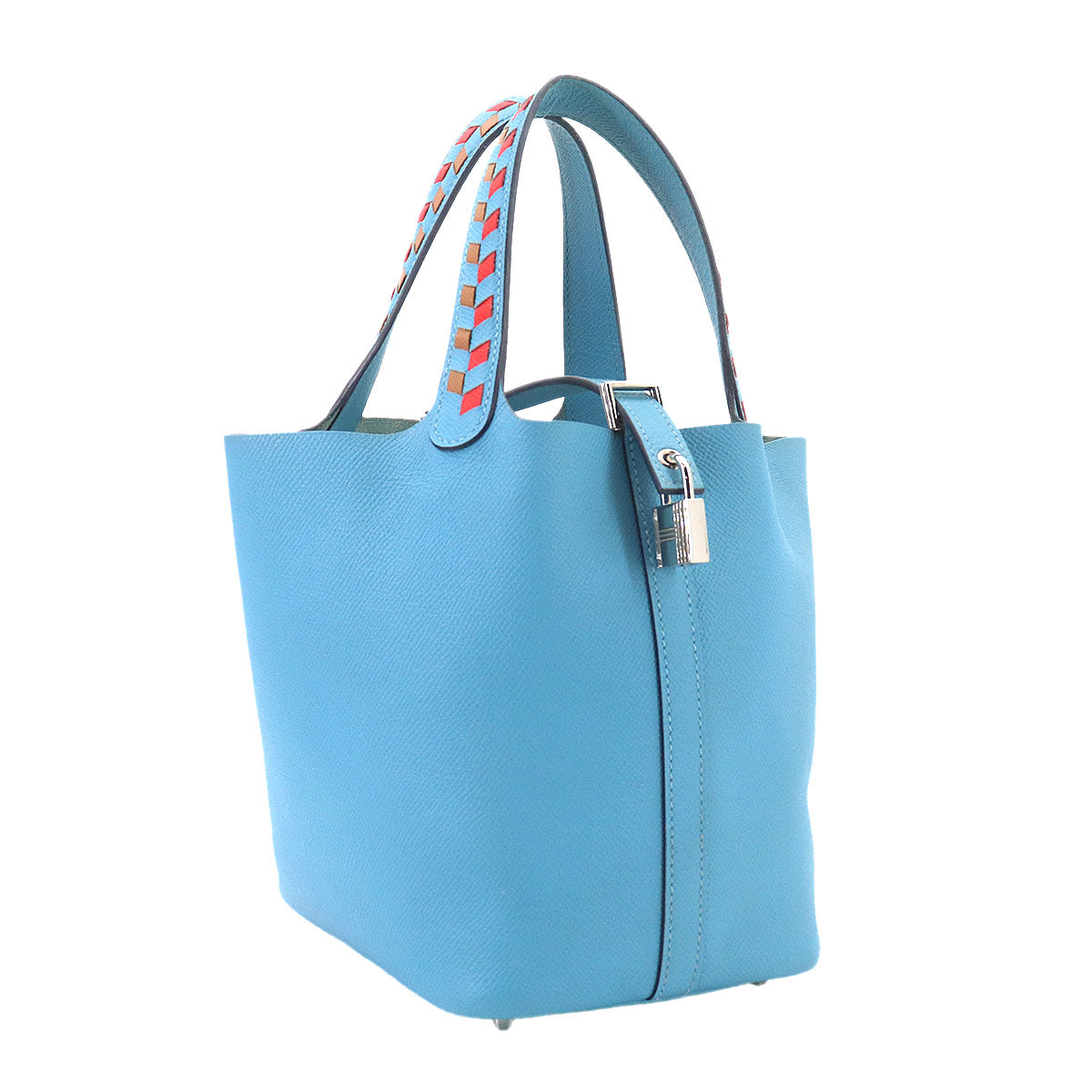 Picotin Lock PM Tressage Hand Bag Epsom Blue de Nord