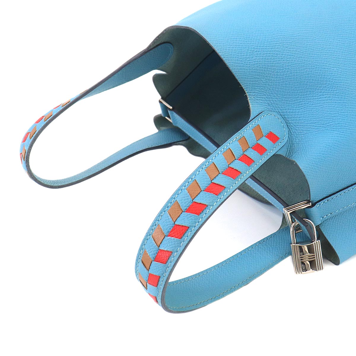 Picotin Lock PM Tressage Hand Bag Epsom Blue de Nord