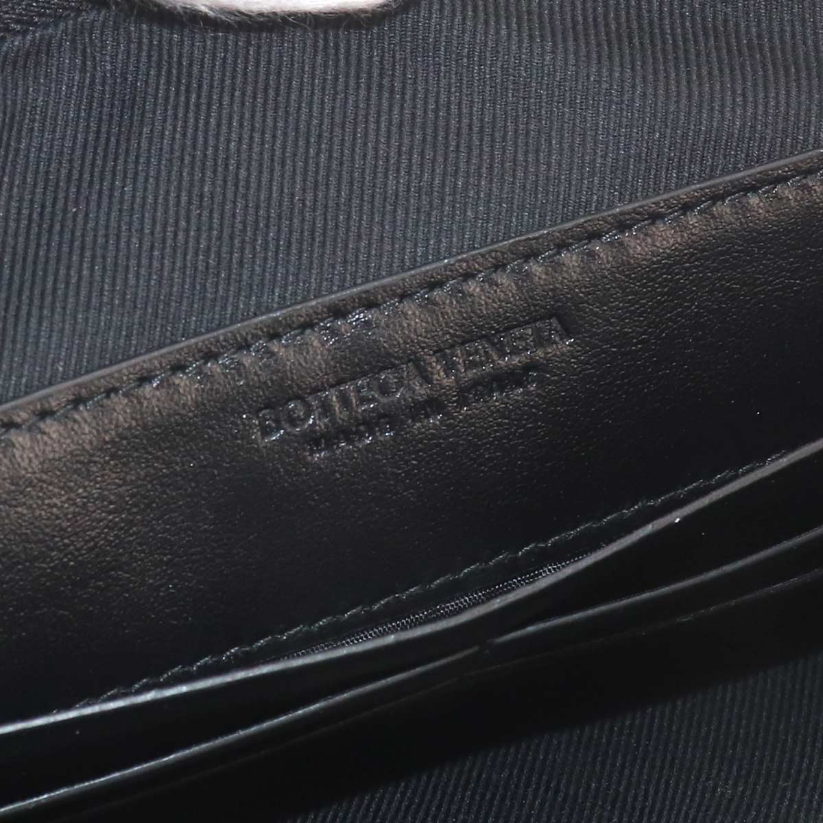Intrecciato Clutch Second Bag Leather Black Purse