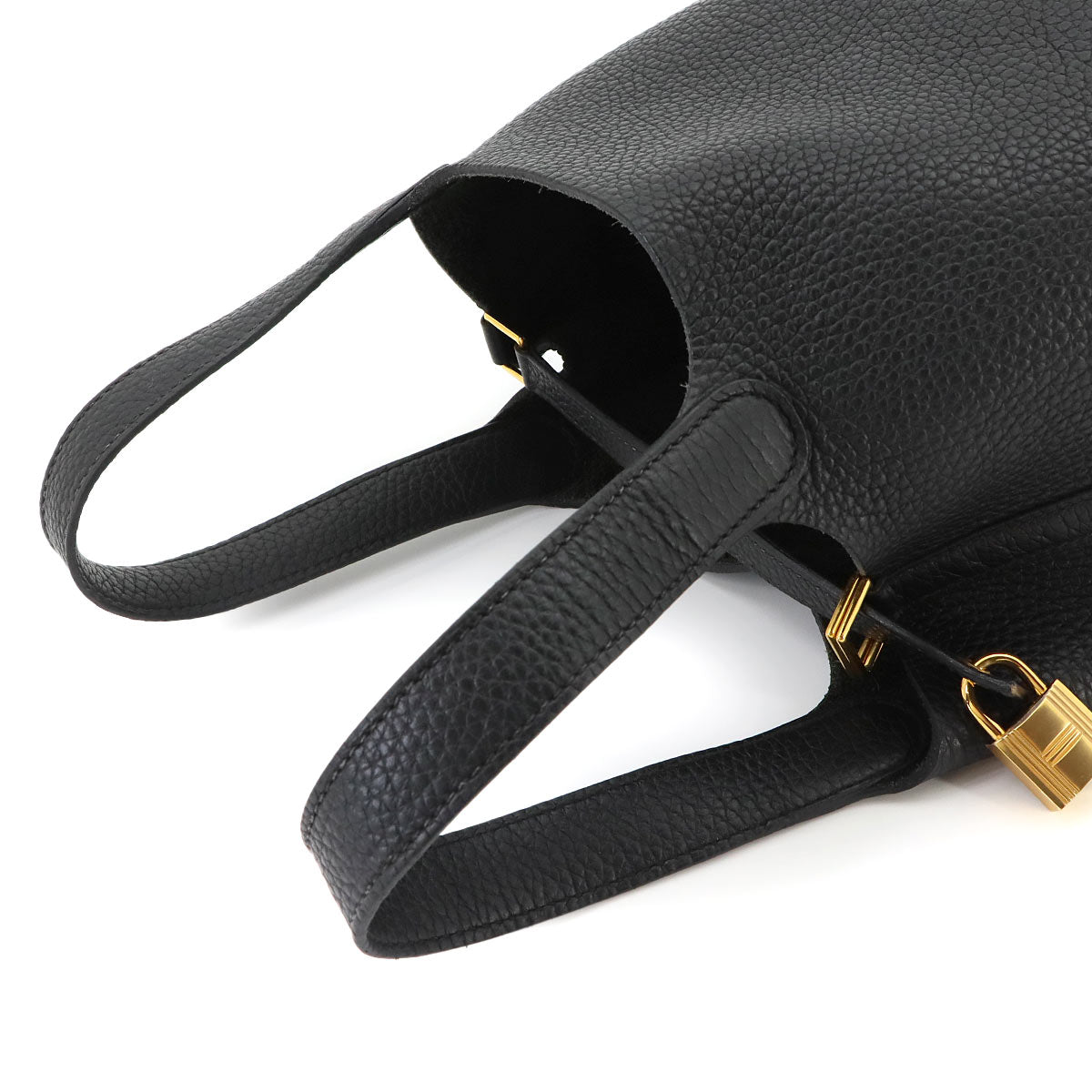 Picotin Lock PM Hand Bag Taurillon Clemence Black Y