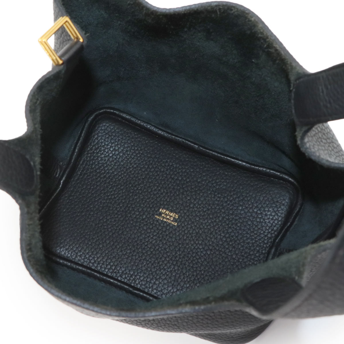 Picotin Lock PM Hand Bag Taurillon Clemence Black Y