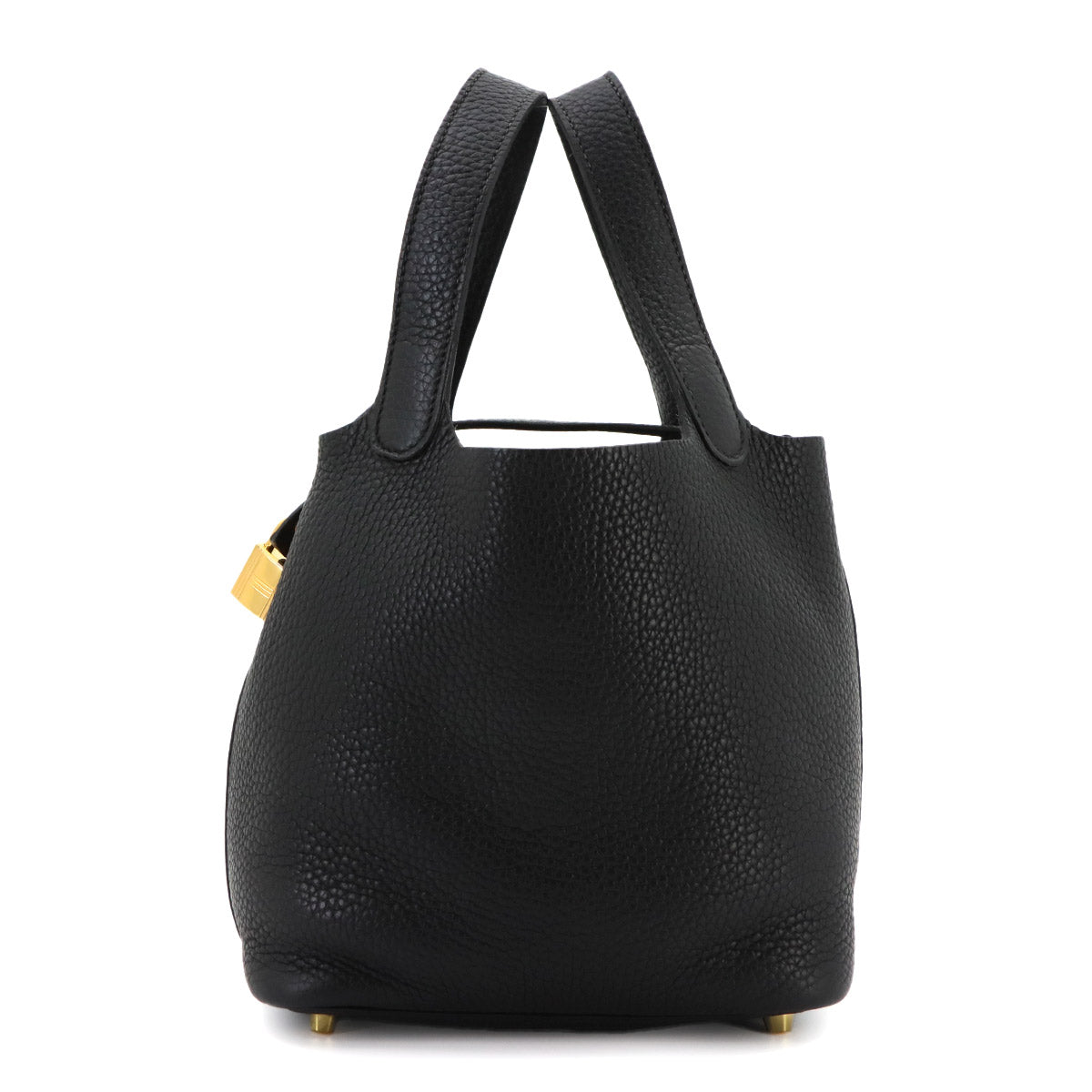 Picotin Lock PM Hand Bag Taurillon Clemence Black Y